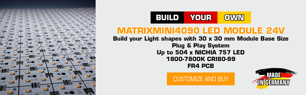 Build Your Own MatrixMini Nichia LED Module white CRI 80-99 1800-7800K 24V 4-504 LEDs 3-42cm