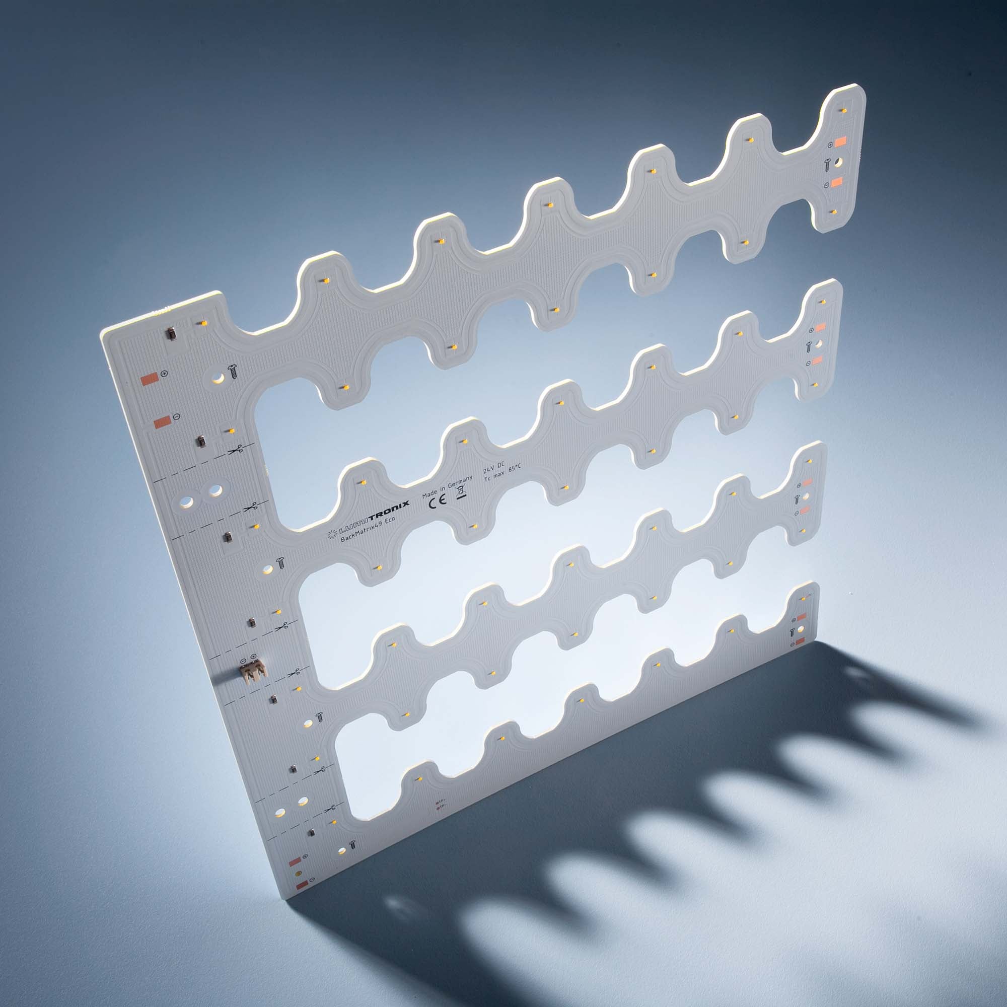 BackMatrix-49-2080 Ultra-wide light distribution Nichia Cube LED Module 49 LEDs 28x28cm 24V 2700K Warm White 1190lm  (14000 lm/sqm) - module view