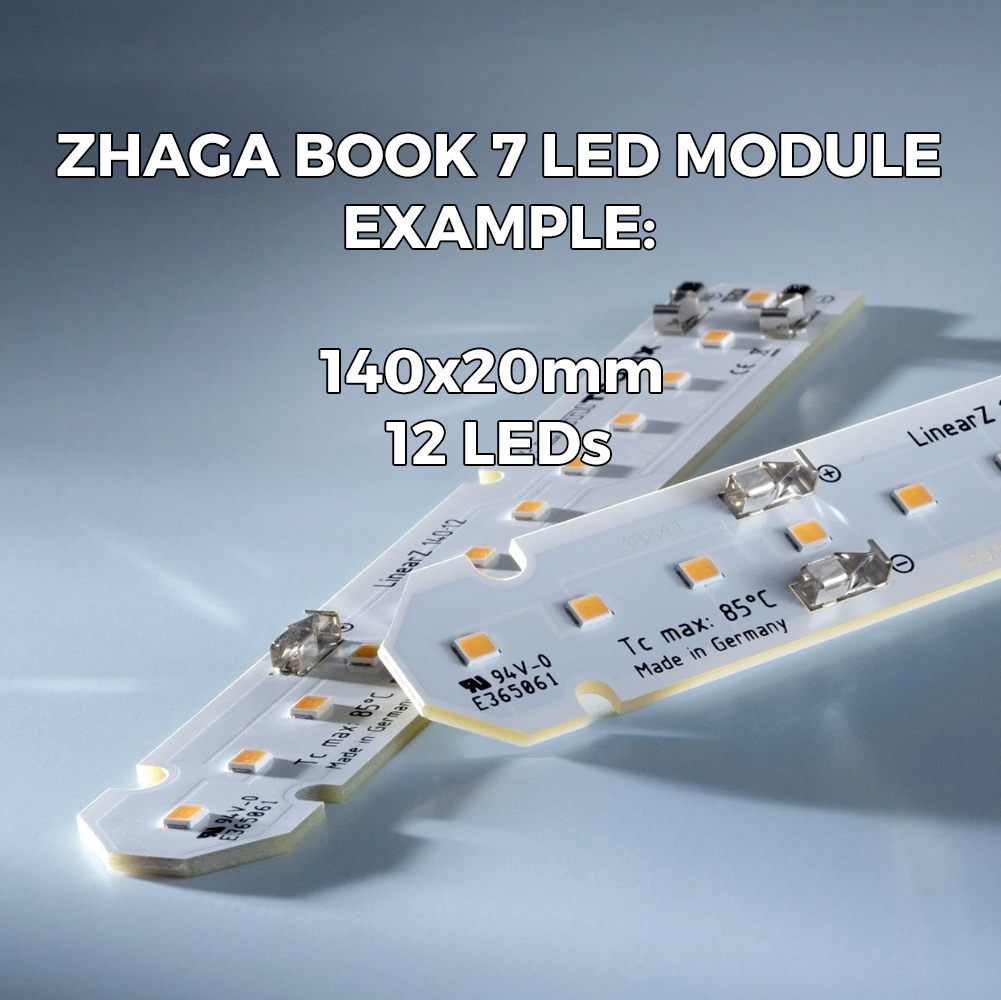 Custom Made Zhaga Book 7 White LED Modules, Made in Germany, Nichia/Cree/Samsung/Seoul LEDs, CRI70-99, 1800-7200K, 175-1400mA 