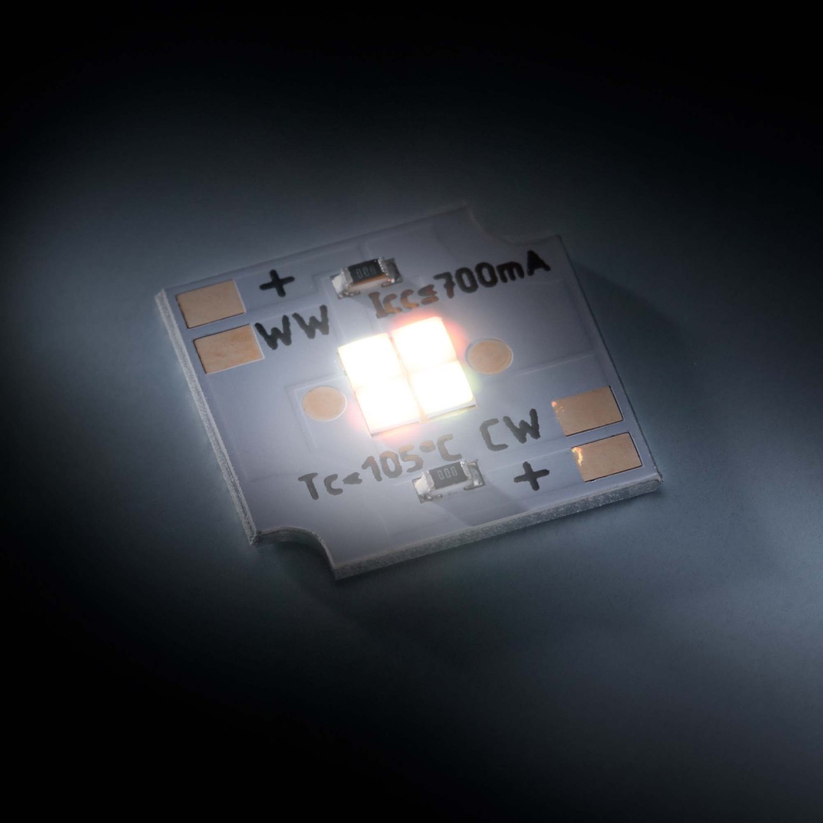 SmartArray-Q4-TW Configurable Nichia CSP LED Module 2 channel, TW, Dynasolis, Two Color, 4 LEDs, 0.51x0.51", Made in Germany (up to 450 lm)