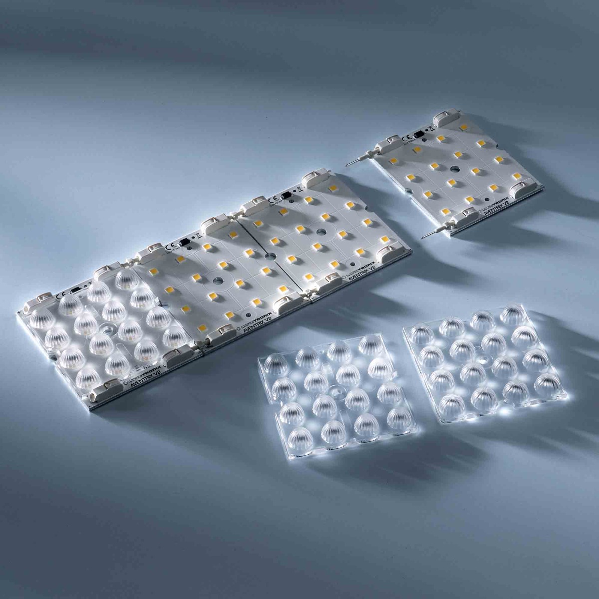 Aventrix Configurable Nichia LED Module White CRI 70-90 1800-7800K 350mA 16 LEDs 1.97x2.36" Interconnectable with Lens Option (up to 2600lm)
