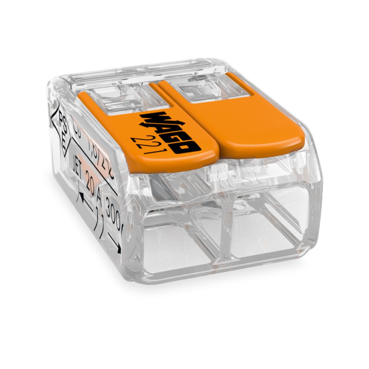 Two wire tool free connector Wago 221-412 COMPACT 2-pin