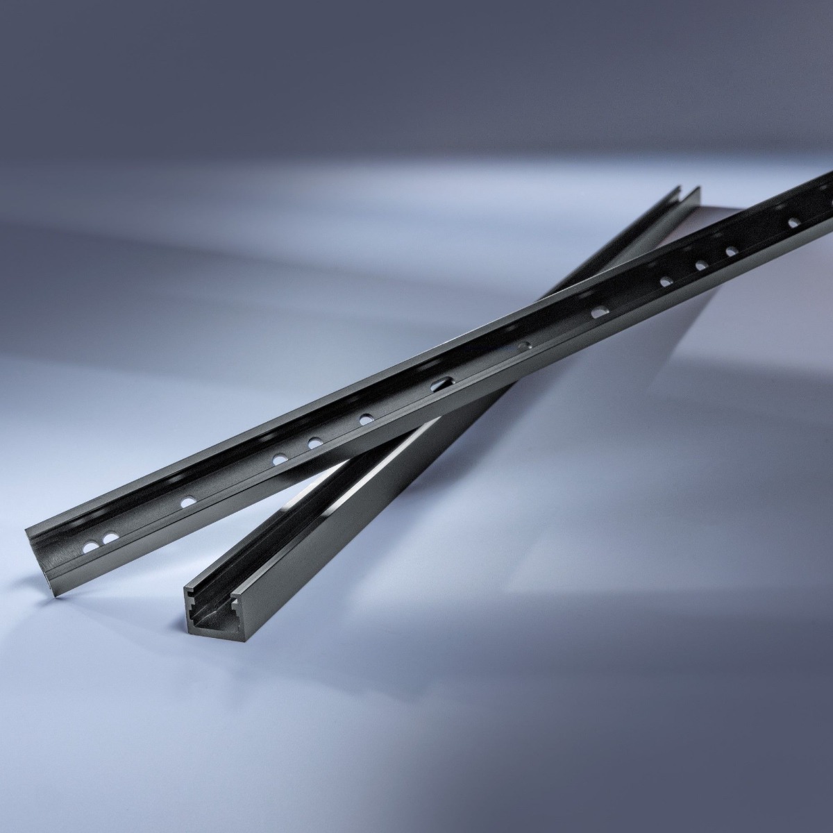 Aluminum profile Alubar chrome for Multibar LED strips 50cm 19.68" black anodised