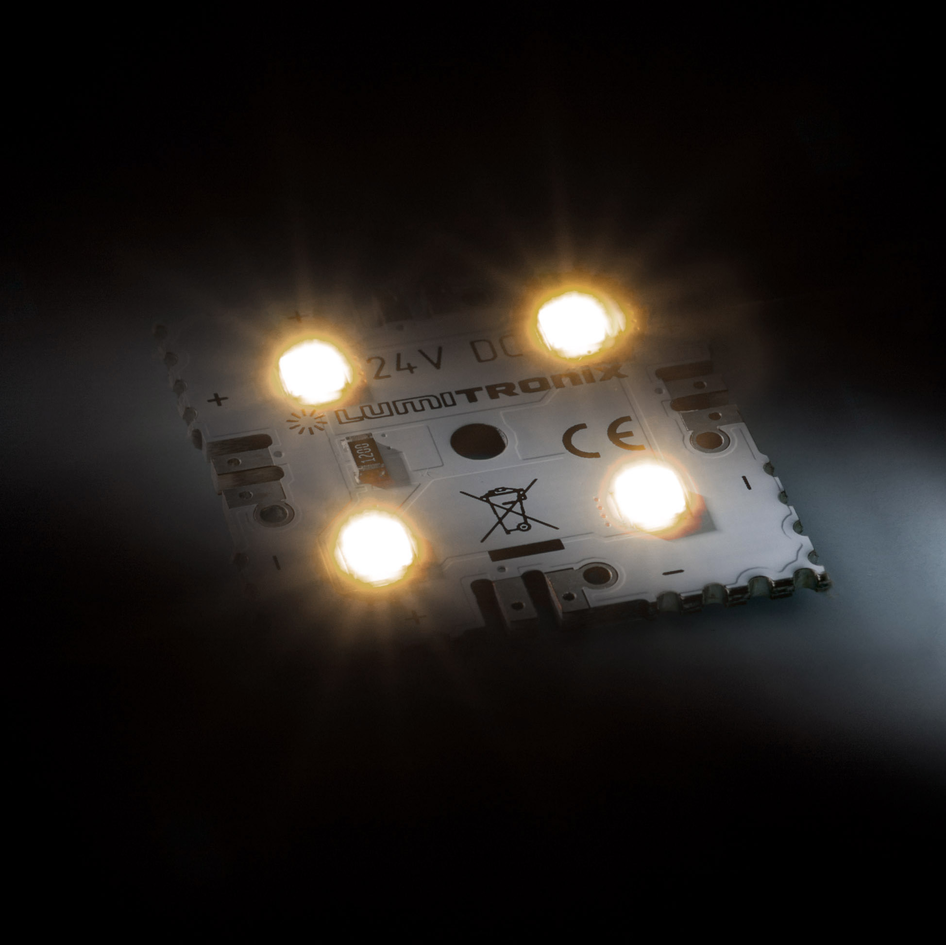 MatrixMini-1-4080 Nichia LED Module warm white 2700K 68lm 4 LEDs 24V 0.48W 1.18x1.18" (7000 lm/sqft)