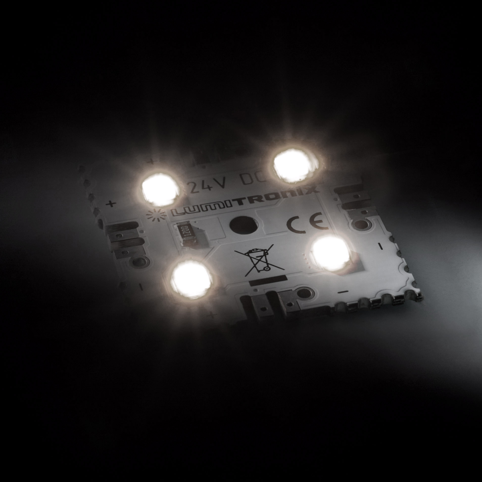 MatrixMini-1-4080 Nichia LED Module pure white 4000K 75lm 4 LEDs 24V 0.48W 1.18x1.18" (7700 lm/sqft)