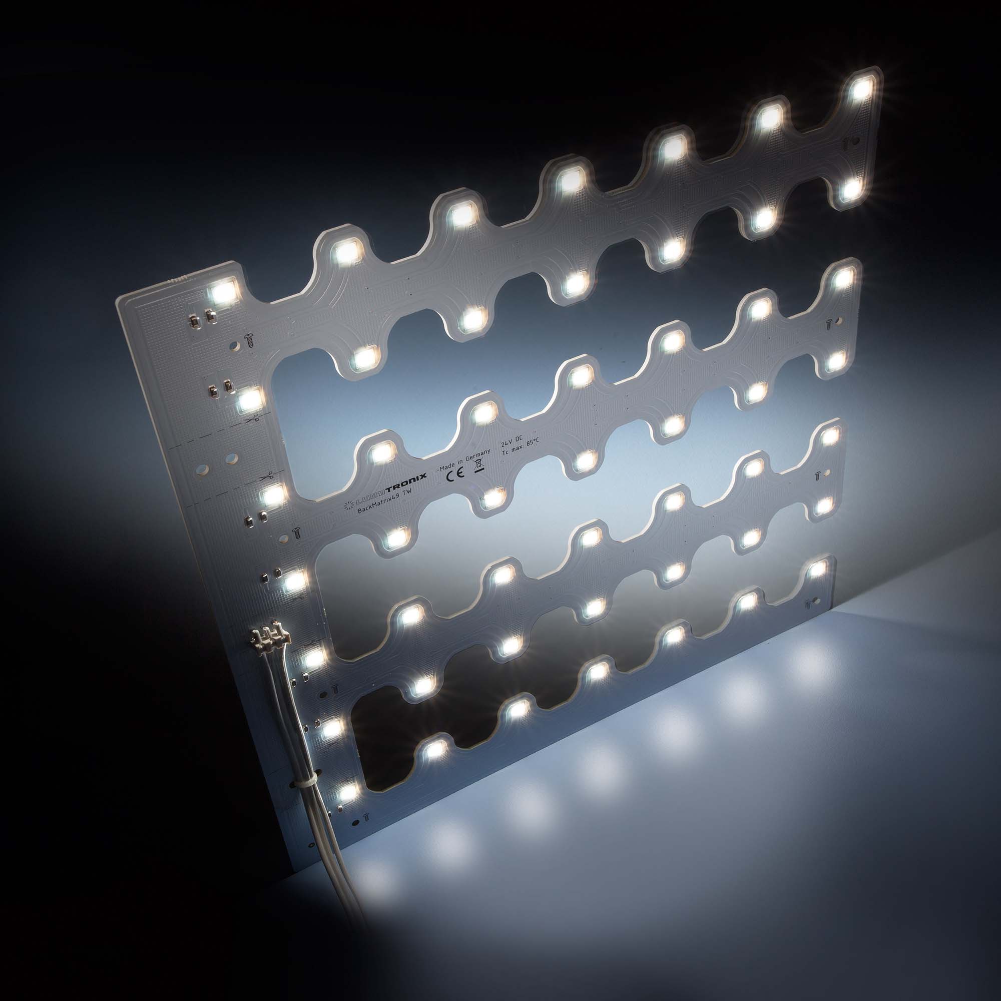 BackMatrix-49-2080 Nichia LED Module tunnable white CRI80 2700-6500K 2400lm 98 LEDs 24V 10.1W 180° 11.02x11.02" (1500 lm/sqft)
