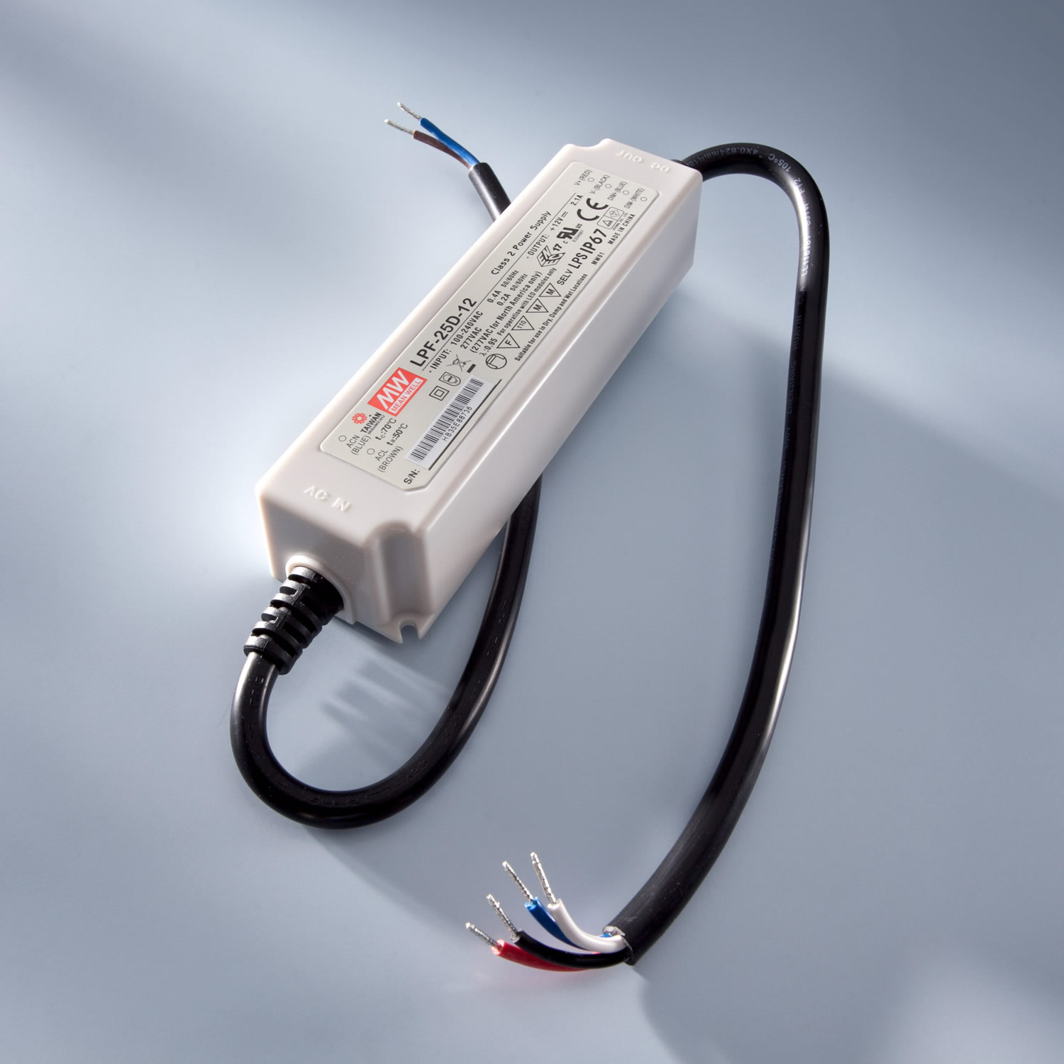 Constant Voltage Power Supply Mean Well LPF-60D-24 IP67 230V to 24V 2.5A 60W DIM