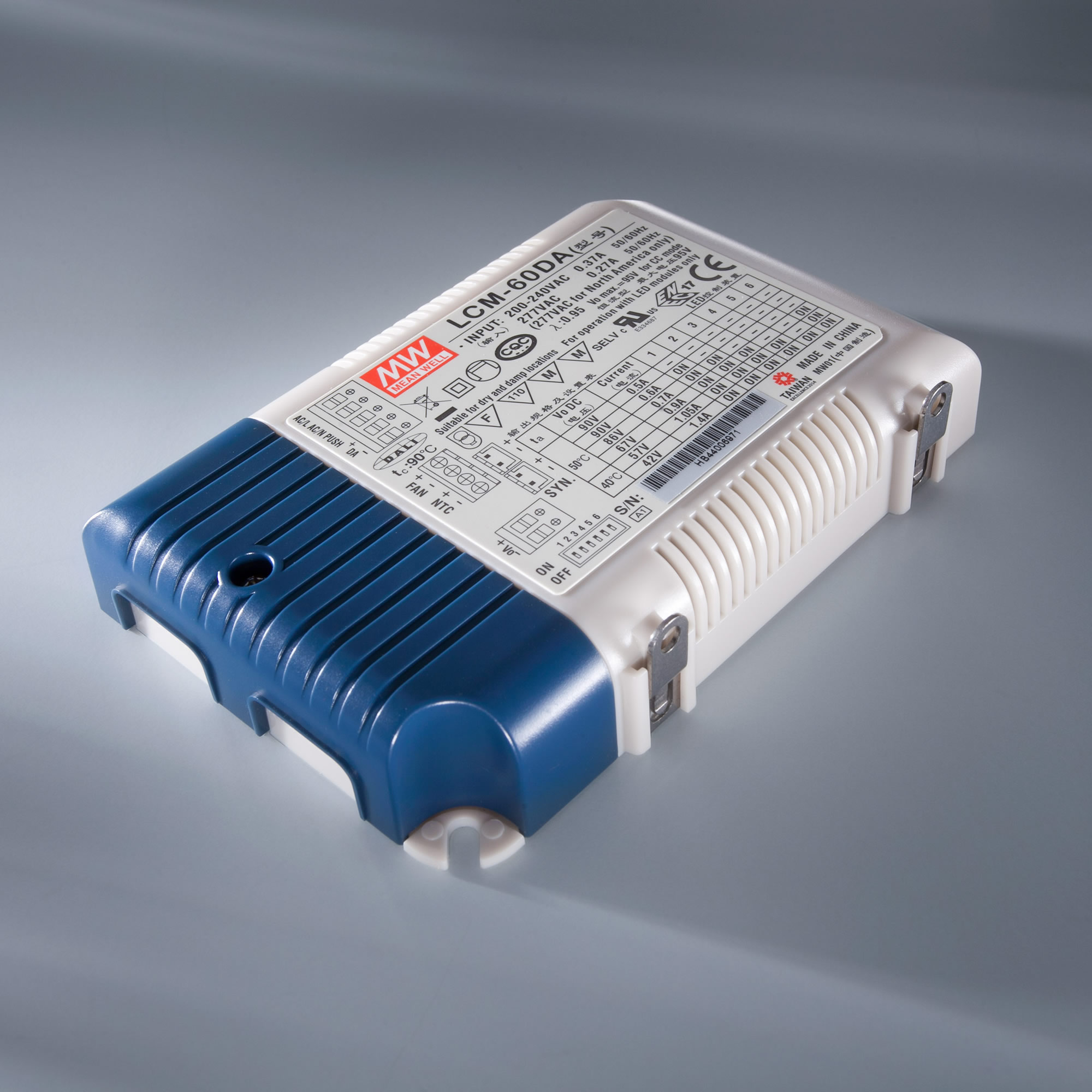 Constant current LED driver Mean Well LCM-60 230V la 2-90V 500 > 1400mA DIM DALI