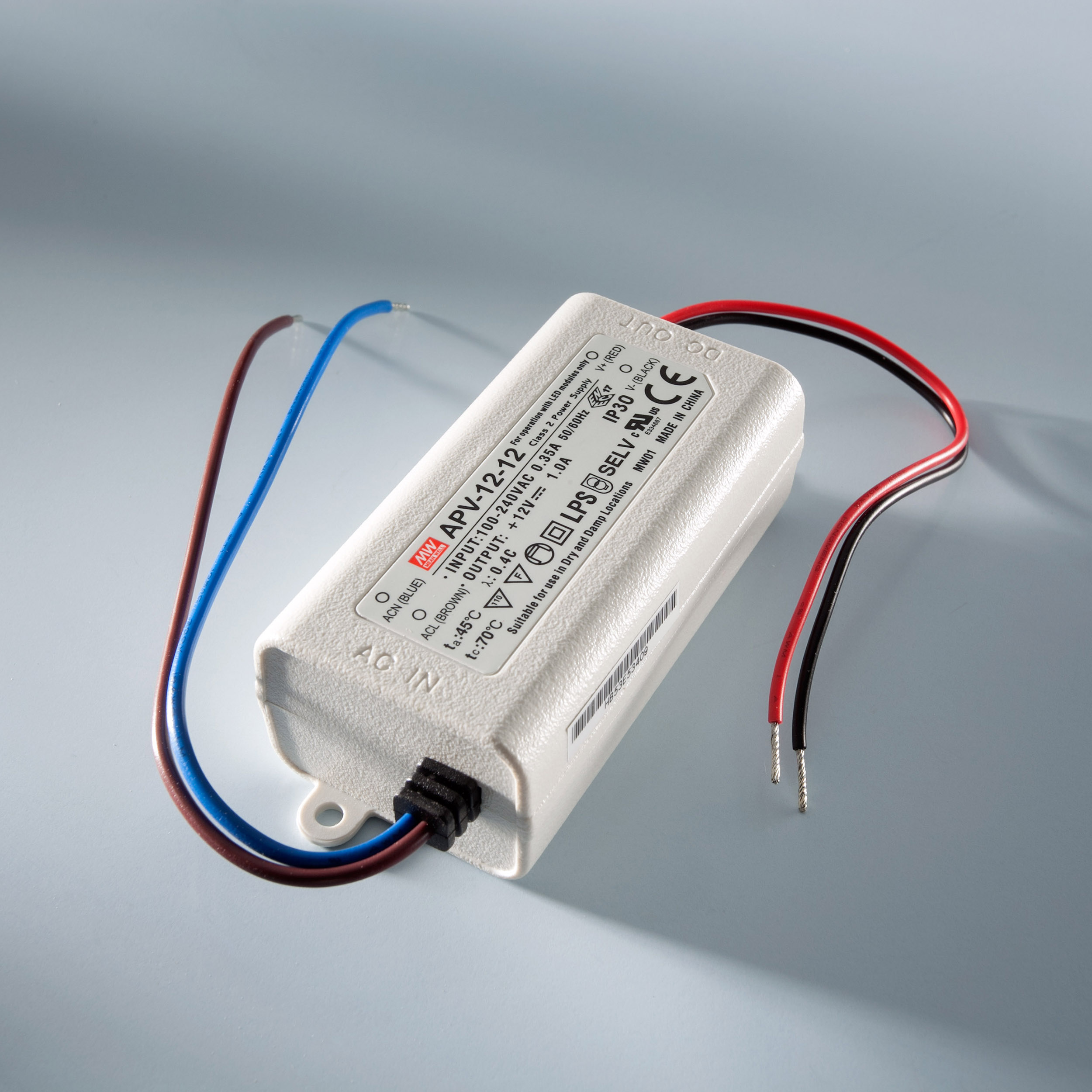 Constant Voltage Power Supply Mean Well APV-12-12 IP20 230V to 12V 1A 12W