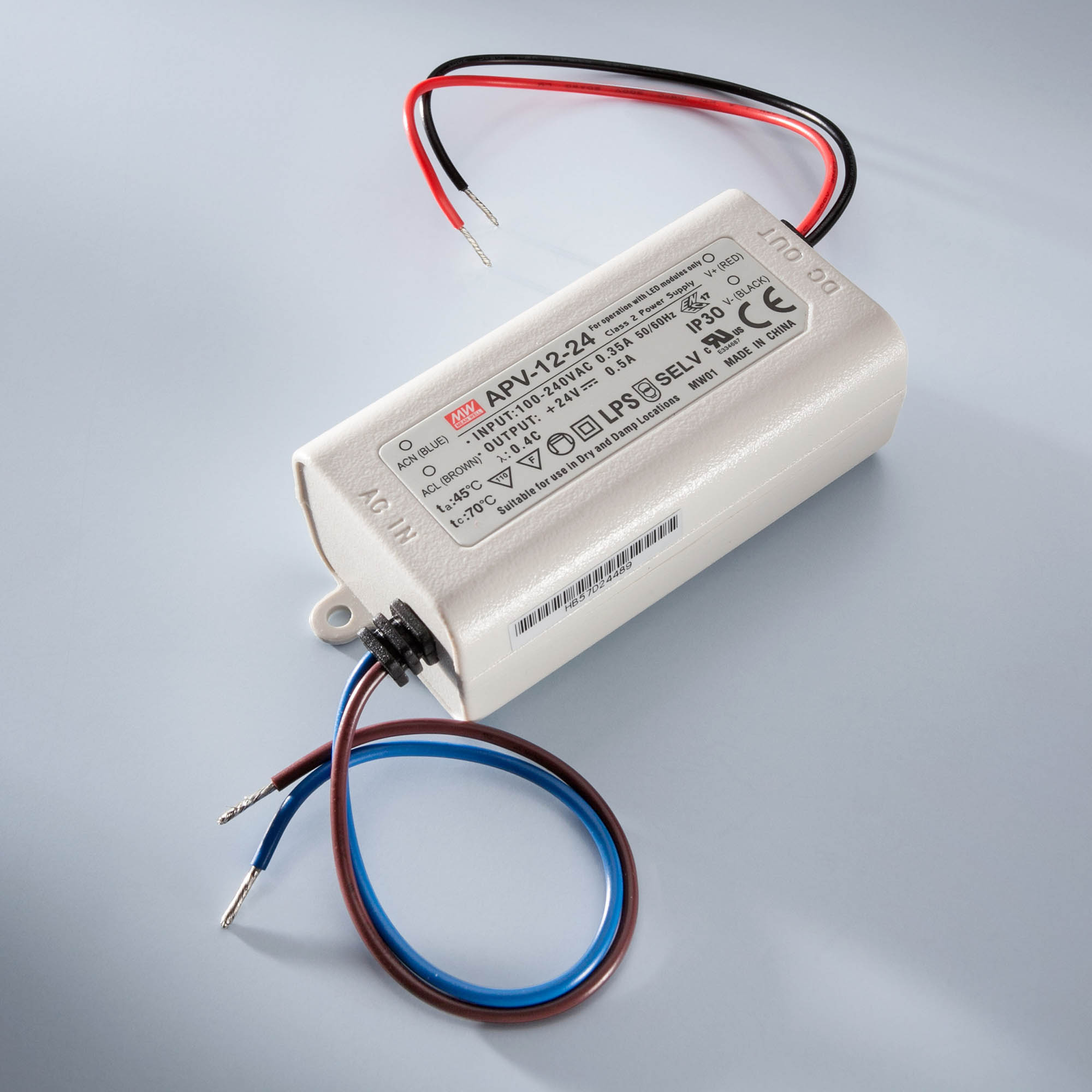 Constant Voltage Power Supply Mean Well APV-12-24 IP20 230V to 24V 5A 12W