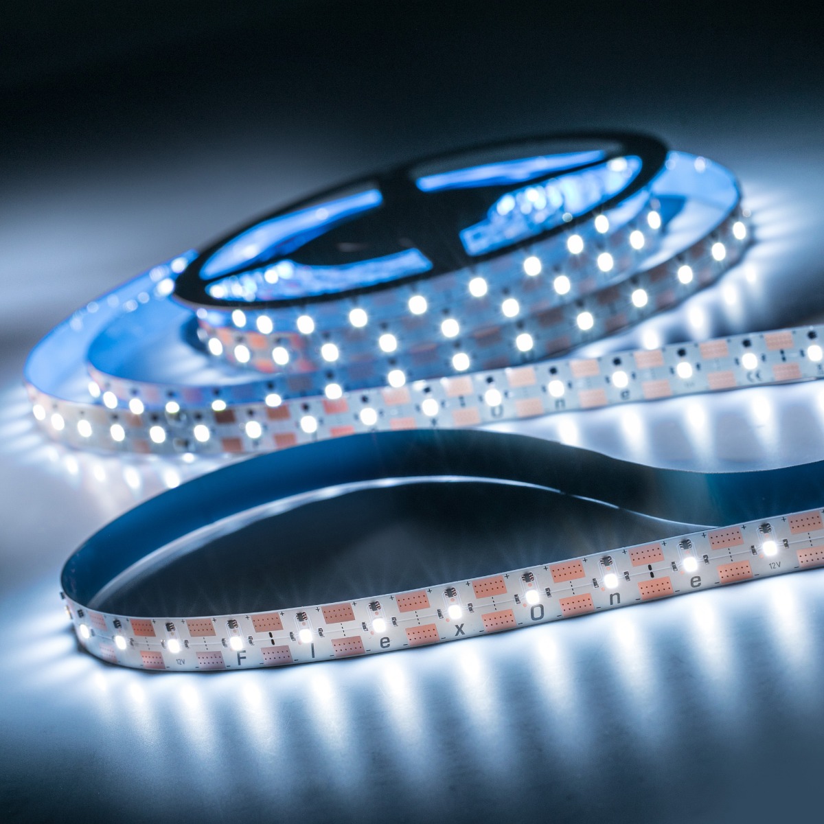 FlexOne3080 Samsung LED Strip cold white 6500K 12875lm 12V 15 LEDs/ft 16ft/5m reel (785lm & 9.2W/ft)