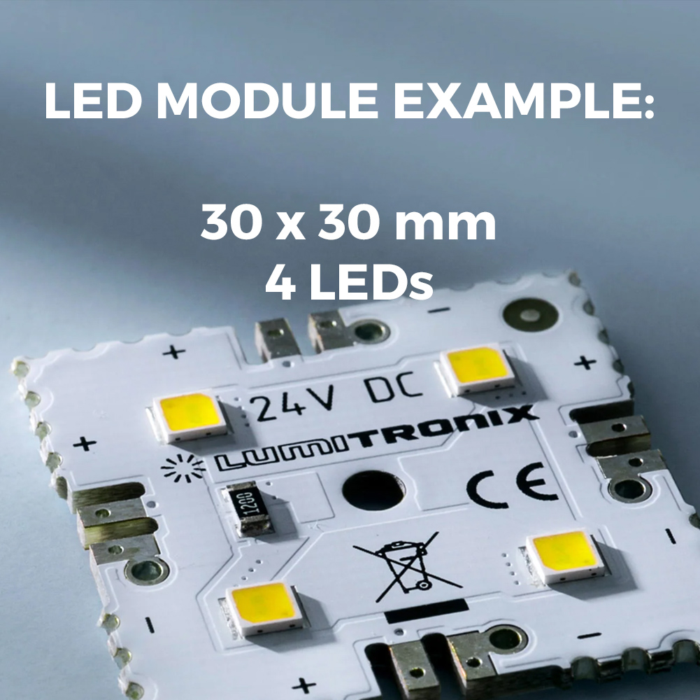 Custom Made Compact Plug & Play Nichia 757 White LED Modules, Made in Germany, 1.18-5.91" length & 0.2-5.91" width