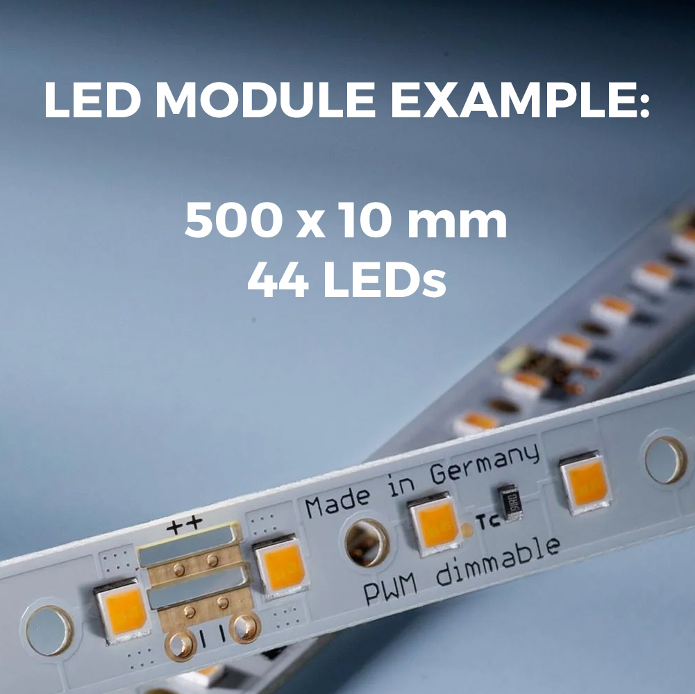 Custom Made Plug & Play Nichia 757 Color LED Modules, Made in Germany, 5.9-23" length & 0.2-15" width