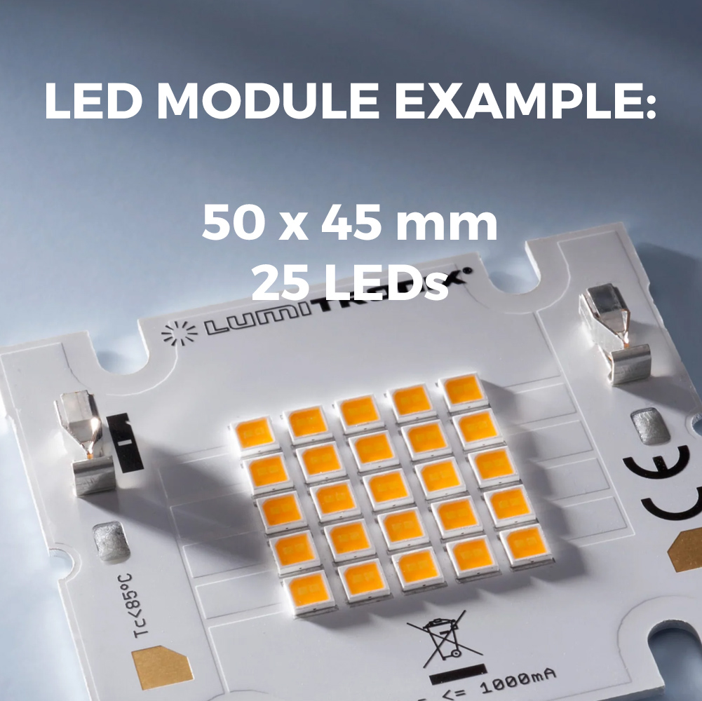 Custom Made Compact Plug & Play Nichia 757 White LED Modules, Made in Germany, 1.18-5.91" length & 0.2-5.91" width