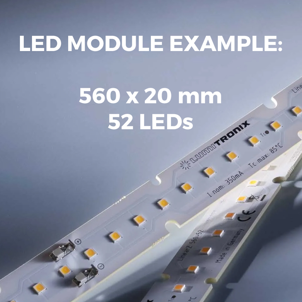 Custom Made Plug & Play Nichia 757 White LED Modules, Made in Germany, 5.9-23" length & 0.2-15" width