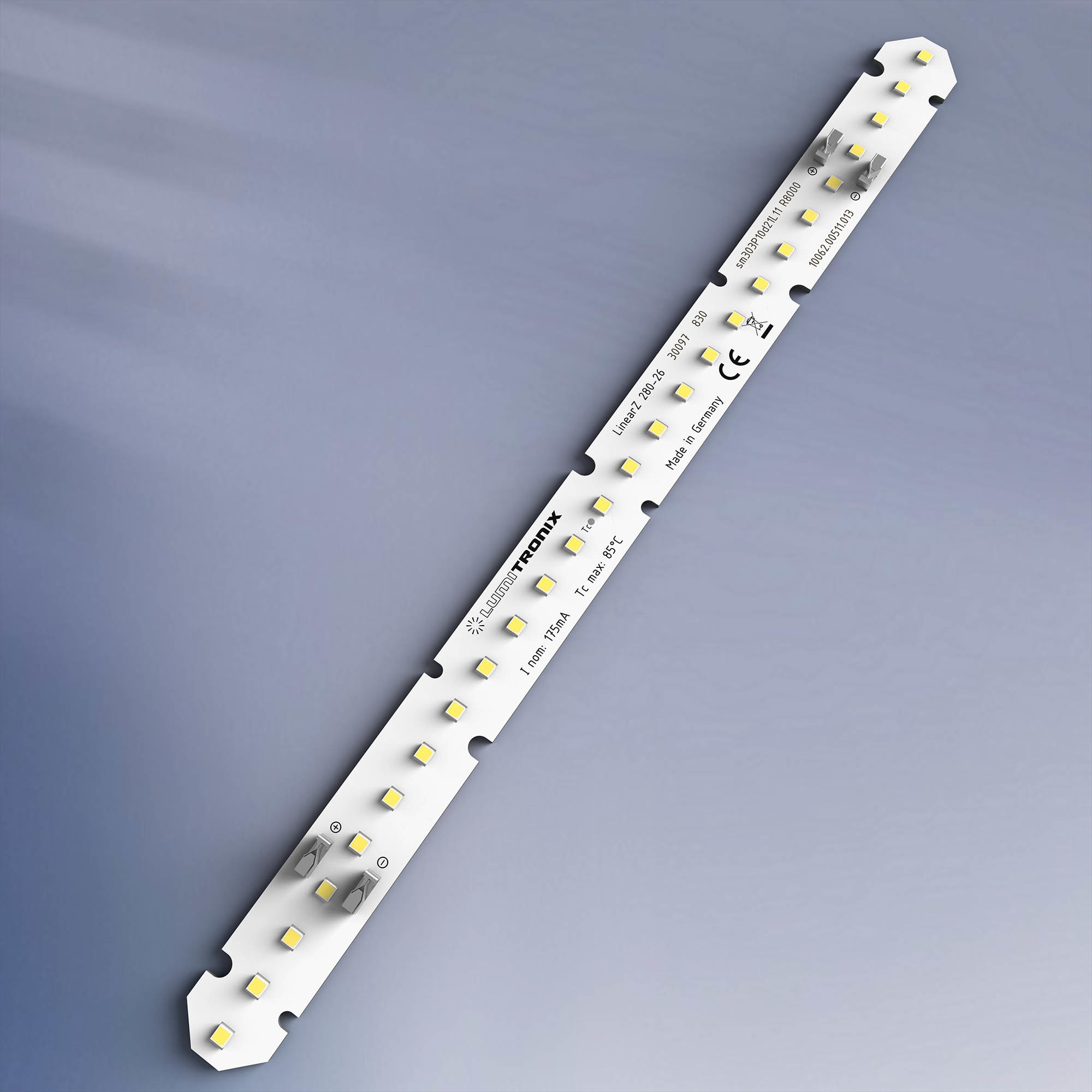 LumiBar-26-3098+ Toshiba-SSC LED Strip Sunlike CRI98 warm white 3000K 685lm 175mA 39.6V 26 LEDs 11.02in/28cm module (735lm/ft 7.6W/ft)